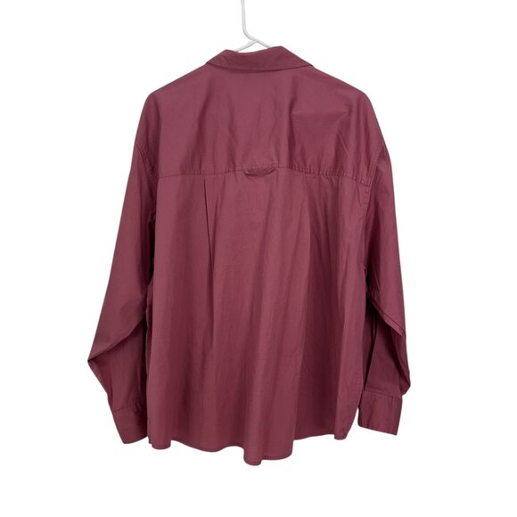 A New Day Womens Long-Sleeve Button-Down Shirt Size L Cotton Blend Rose Pink - Picture 5 of 10